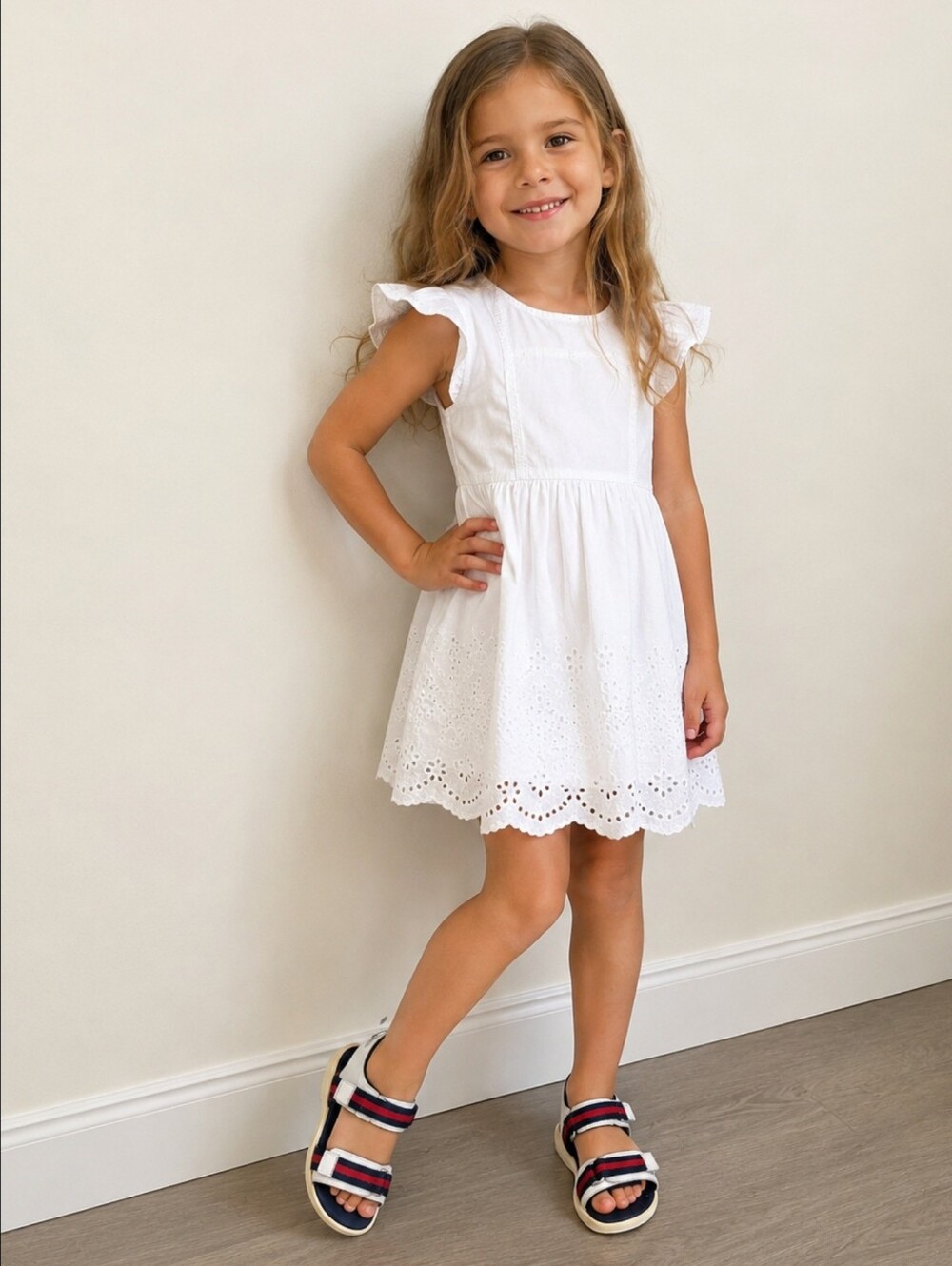 Gucci Kids Sandals – White/Navy/Red – Size 31